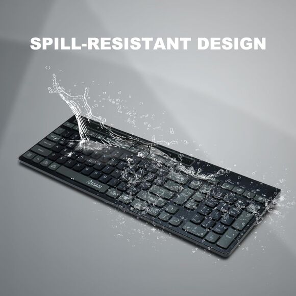 RECCAZR Wireless Keyboard and Mouse Combo, 2.4Ghz  with Phone Tablet Holder - Picture 8 of 8